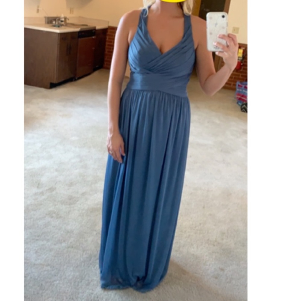 David Bridal Steel Blue dress